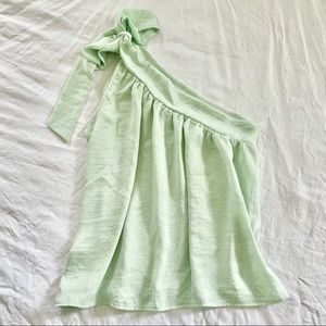 One Shoulder Bow Tie Blouse